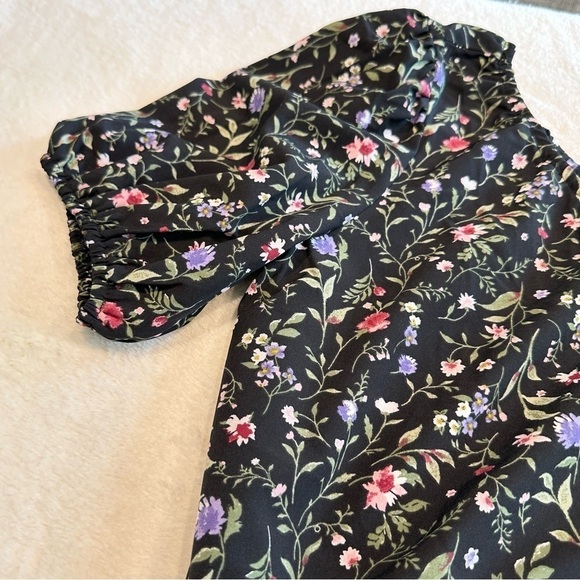 NWOT French Grey One Shoulder Floral Mini Dress - Picture 2 of 10
